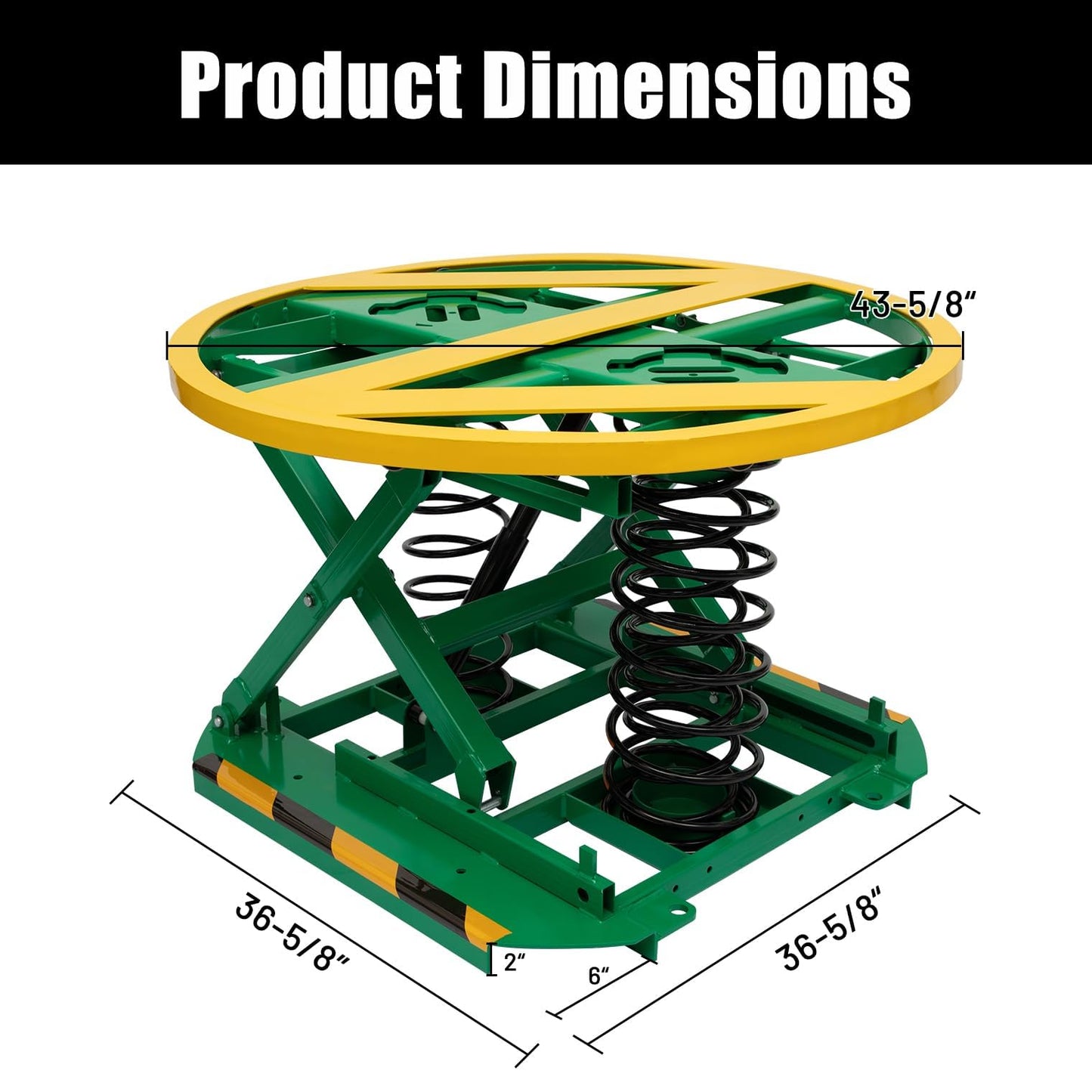 Reykilor Spring-Actuated Pallet Carousel Skid Positioner, 4500lbs Capacity 26" Lifting Height for Material Handling, Spring Pallet Level Loader, Transportation and Freight Lifting