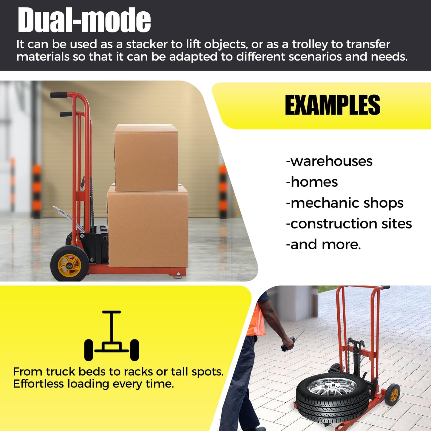 Hydraulic Material Lift Pallet Truck 577 lbs Manual Winch Stacker 35.43" Max Lift Height, Lift Table Cart with 9" Casters