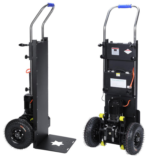 Electric Stair Climbing Hand Trucks 1500W Motor Powered Stair Climber Dolly Cart 880lbs Load Capacity with Safety Rope for Warehouse Logistics Moving Furniture