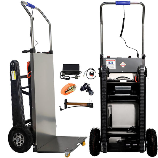ROOMEDAL Electric Stair Climbing Hand Trucks Dolly Cart for Moving 661lb Capacity Heavy Duty Folding Stair Climber Cart Hand Trolley, Battery Powered for Furniture Family Logistics Warehouse