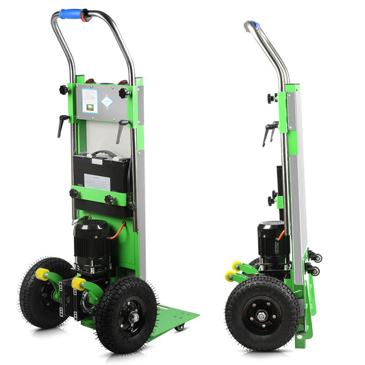 900 LBS/408kg Electric Stair Climbing Hand Trucks, Heavy Duty Hand Trucks, High Load Capacity Dolly Cart with 3 Ropes, Carry Heavy Object Effortless for Furniture Logistics Warehouse, Green