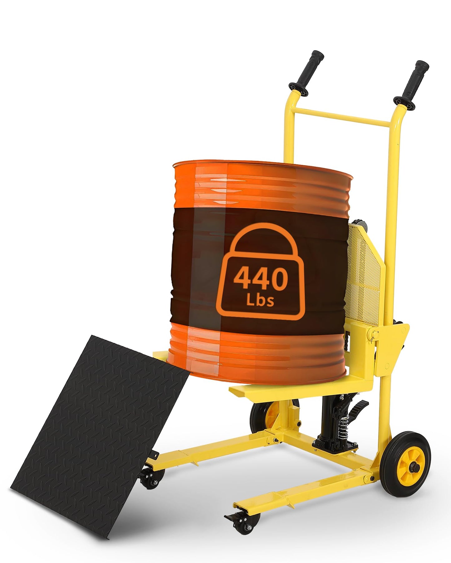 Hydraulic Material Lift Winch Stacker with Swivel Wheels, 440Lbs Capacity Pallet Forklift, Hydraulic Lift Table with 36in Lift, Durable Pallet Jack Table Cart for Easy Material Handling