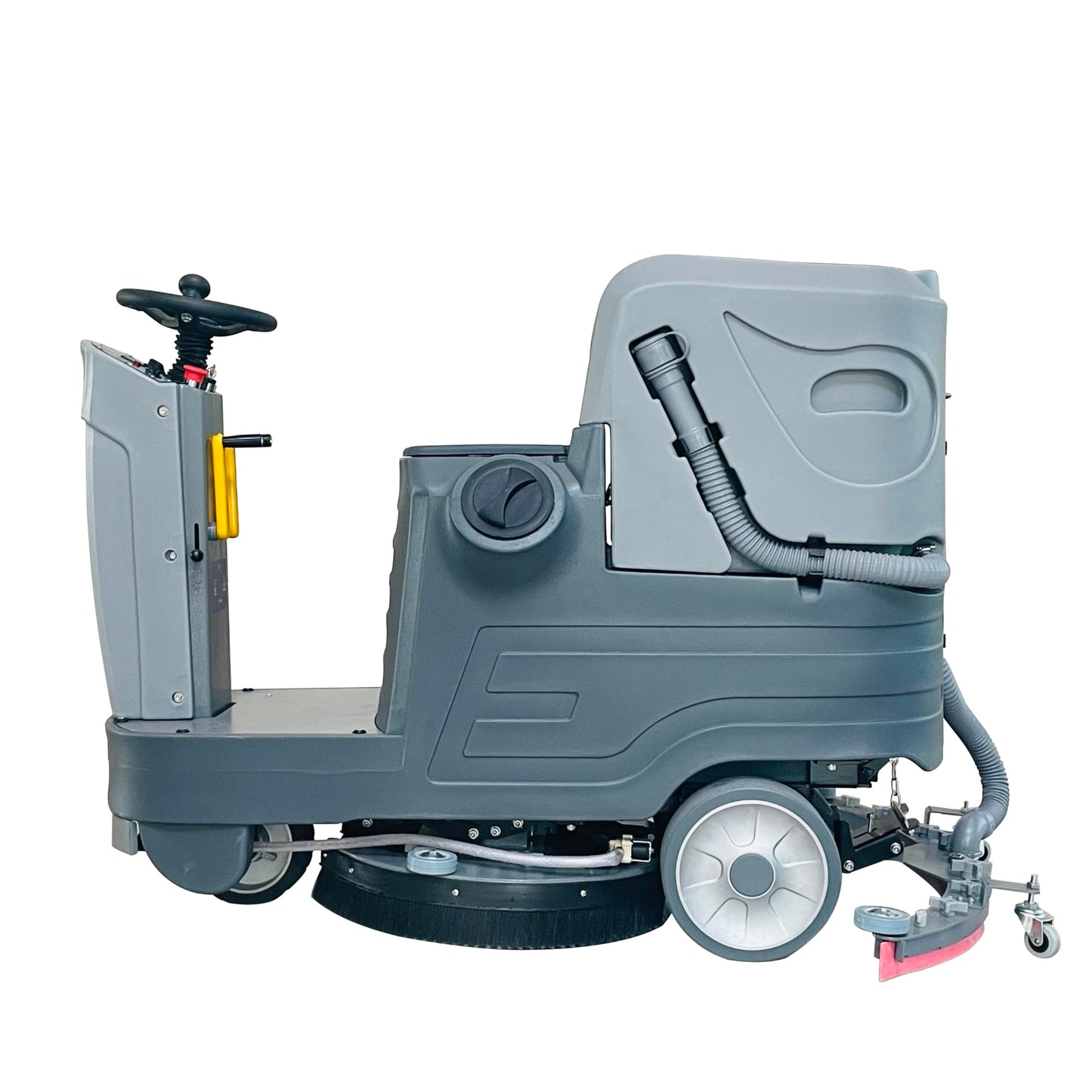 HiBuyer Commercial Riding Floor Scrubber Machine, 21'' Brush with 21 Gallon Tank, Automatic Battery-Powered High Efficiency Commercial Sweeper Square Cleaning Cleaner