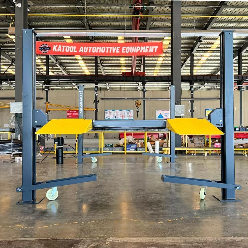 KATOOL 8500lbs 3.0HP 4 Post Car Lift with Casters Kits Extra Tall Extra Long Extra Wide 4-Post Portable Storage Service Lift Home Parking Lift