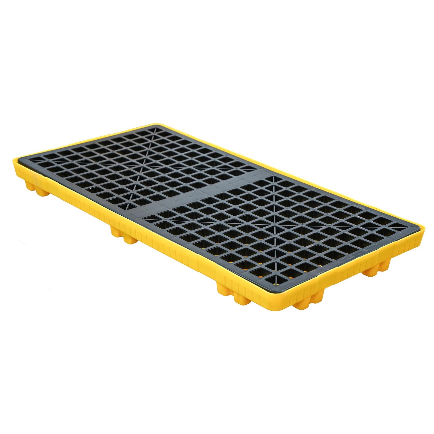 2 Drum Modular Spill Containment Pallet | 2000LBS Capacity | Leakproof Stackable Industrial Tray | 48"x24"x4"