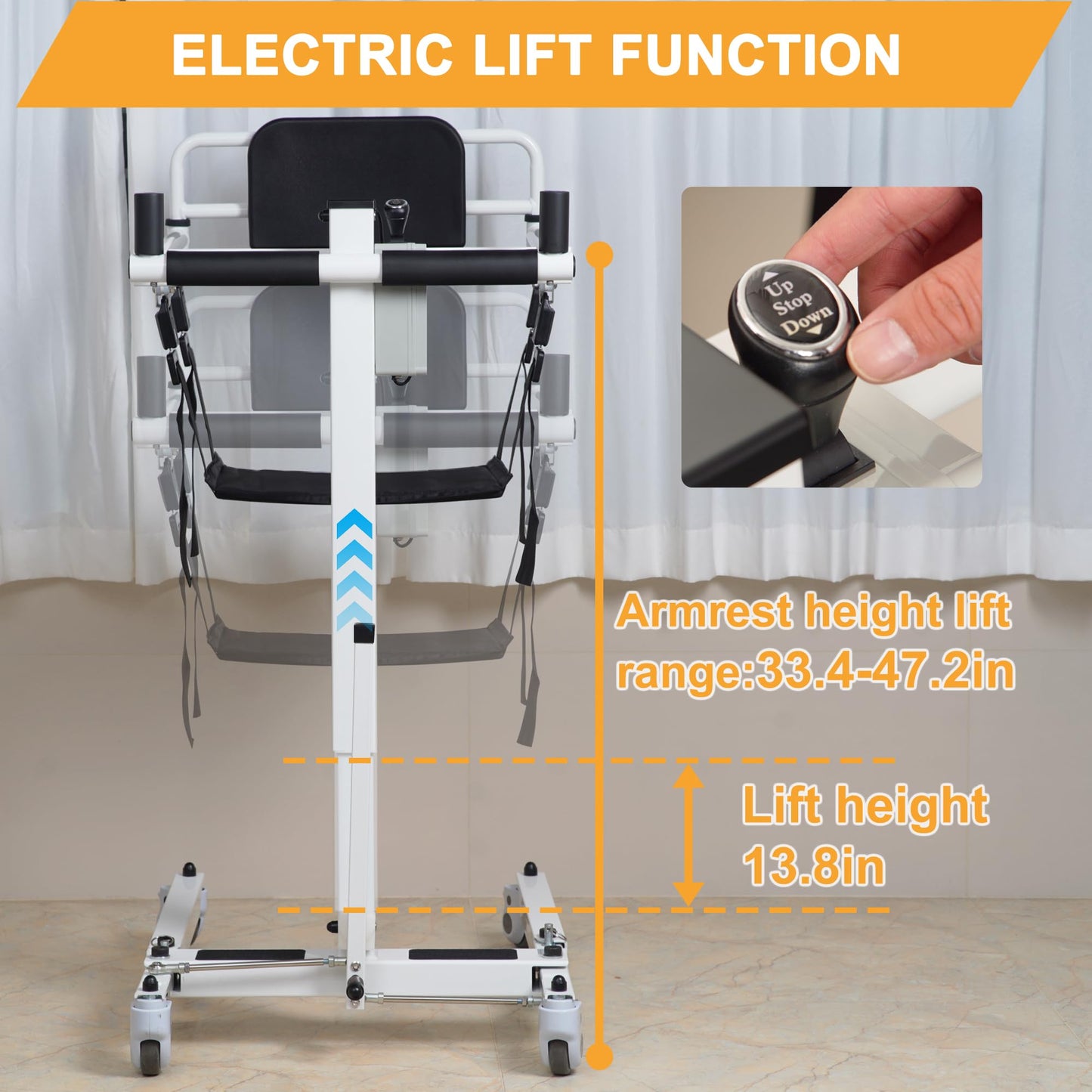 BNDDUP Electric Patient Lift Transfer Chair Lifts for Elderly Patients Transfer Lift Chair Electric Chair Lift Assist Devices for Seniors (Electric Patient Lift Transfer Chair)