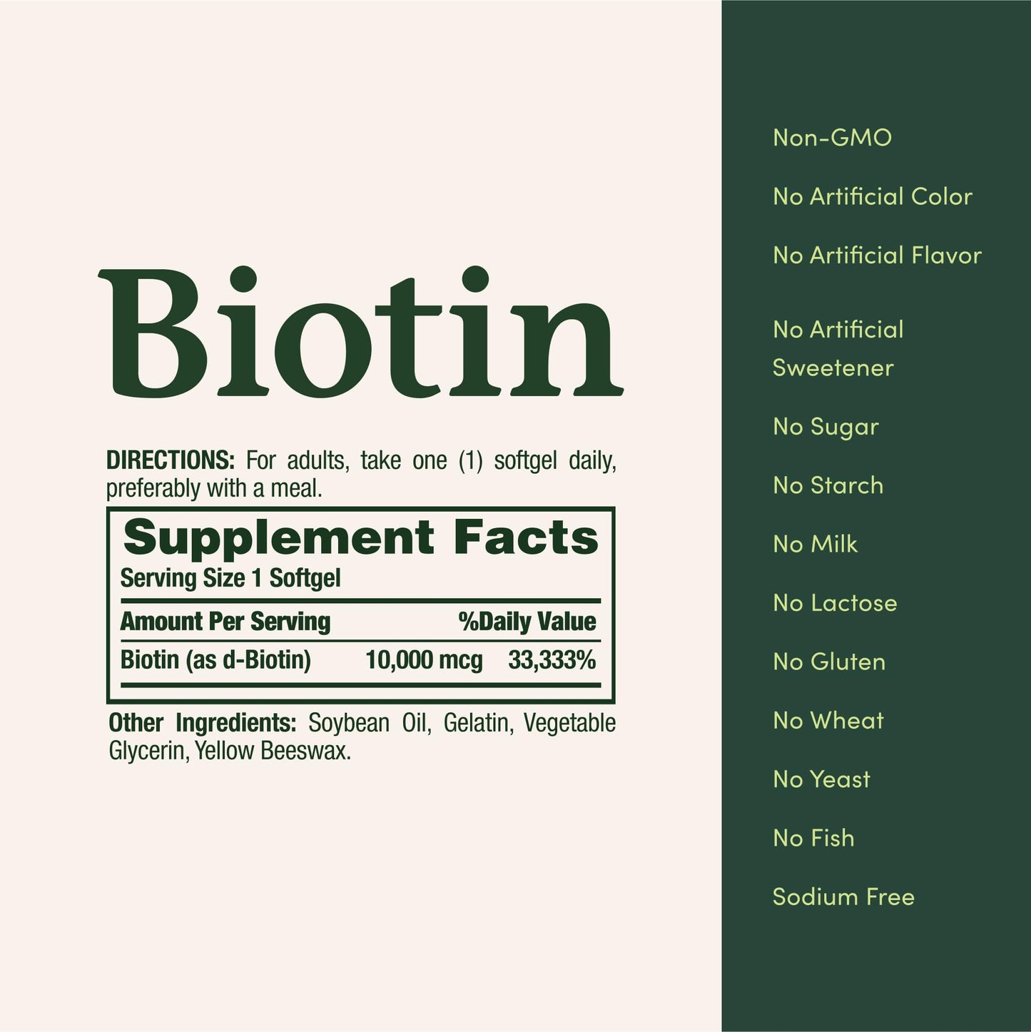 Nature's Bounty Biotin Hair Skin and Nails Vitamins, Supports Healthy Hair, Skin and Nails, 10,000 mcg, Rapid Release Softgels, 180 Ct