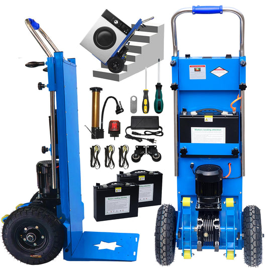 Heavy Duty Electric Stair Climbing Cart - 900LB Capacity 1500W Motor, Anti-Slip Tracks & Curved Stair Adaptation for Furniture/Equipment Logistics