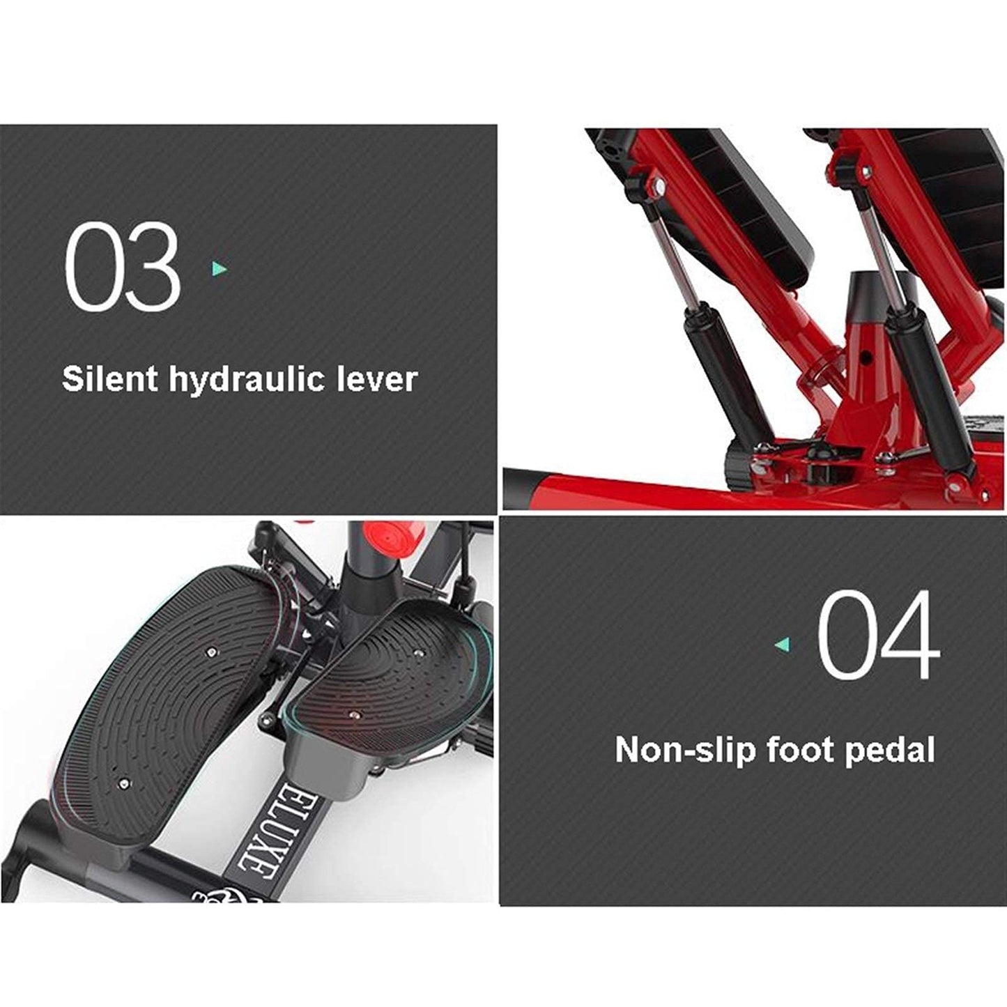 ZHCWEP Mini-Stepper Swing Stepper Twist Stepper Stair Step Machiner with Dumbbells and Twist Discs Home Weight Loss Climbing Machine Sports Equipment for Women Men Beautiful Scenery, Red