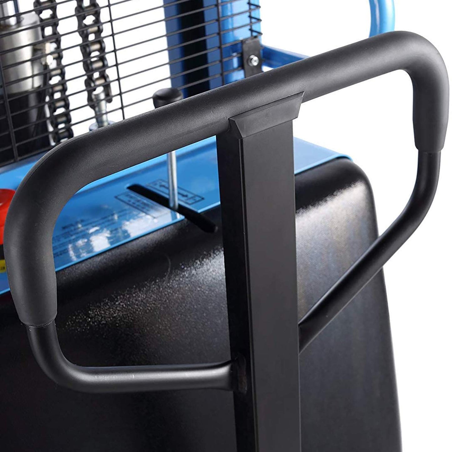 DAZONE Semi-Electric Pallet Stacker Straddle Pallet Truck Forklift Powered High Material Lifts Pallet Jacks with Adjustable Forks Support Legs,118'' Raised Height with Adjustable Fork,3300 Lbs Blue