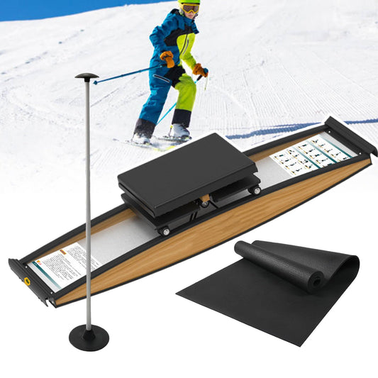 CUTPOIY Ski Training Machine, Aerobic Ski Machines,Fitness Machine for Home Gym Workout,150 Kg Load, Indoor Simulated Ski Machine, Ski Simulator Machine, with Walking Stick&Floor Matfor