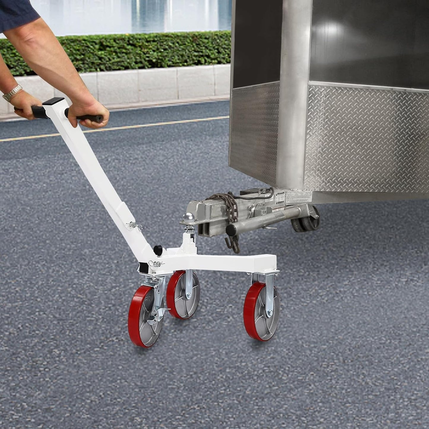 Trailer Dolly, 3500lbs Tongue Weight Capacity, Adjustable Trailer Dolly for Moving Heavy Equipment, Mover for RV, Boat, Camper, Enclosed Trailers, Adjustable Handle Length for Moving RV Trailer