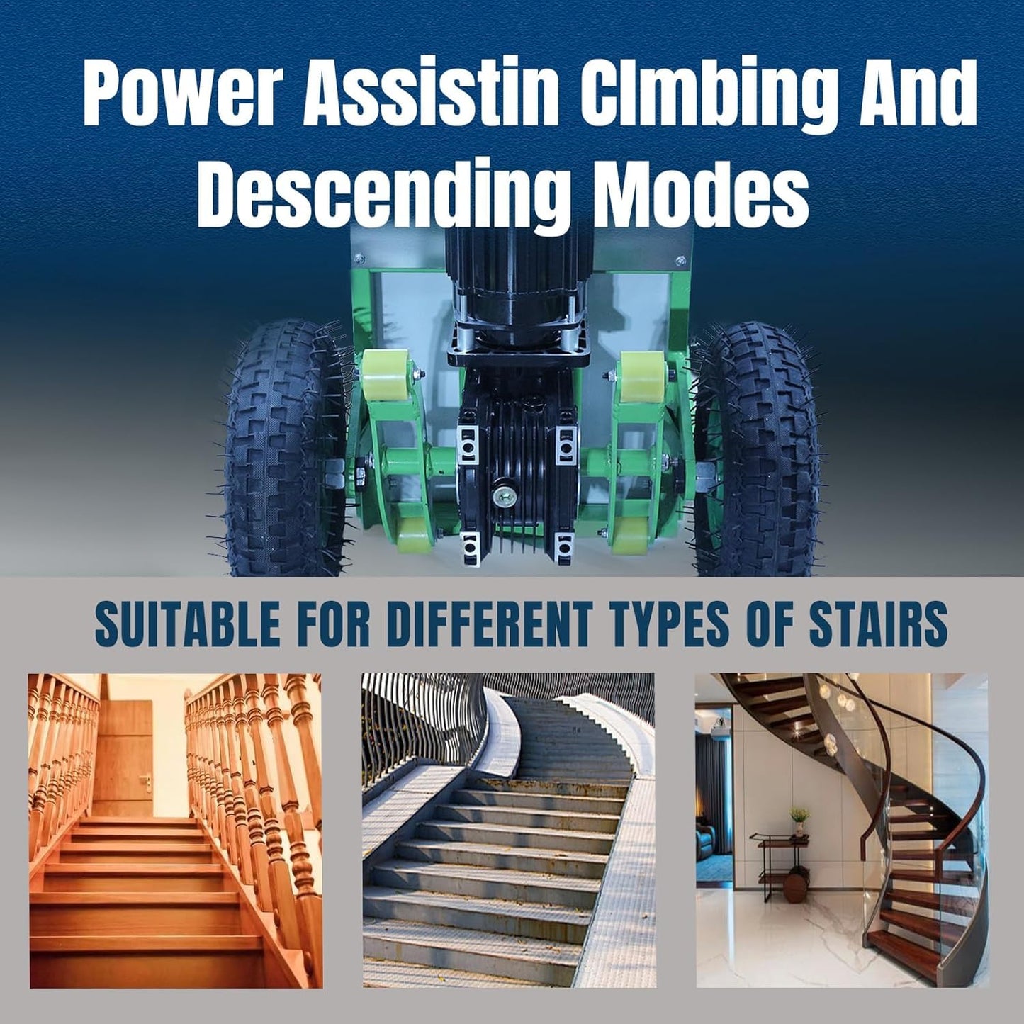 Stair Climbing Dolly Electric Hand Truck with 1600lbs High Load Capacity Motorized Stair Climber for Heavy Equipment Moving Appliance Transport and Logistics Delivery in Hospital Nursing Home