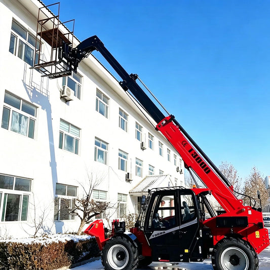 1-5 Ton 10m Telescopic Forklift Telehandler – 4WD Rough Terrain Extendable Boom Loader with Hydraulic Stabilization for Construction & Agriculture