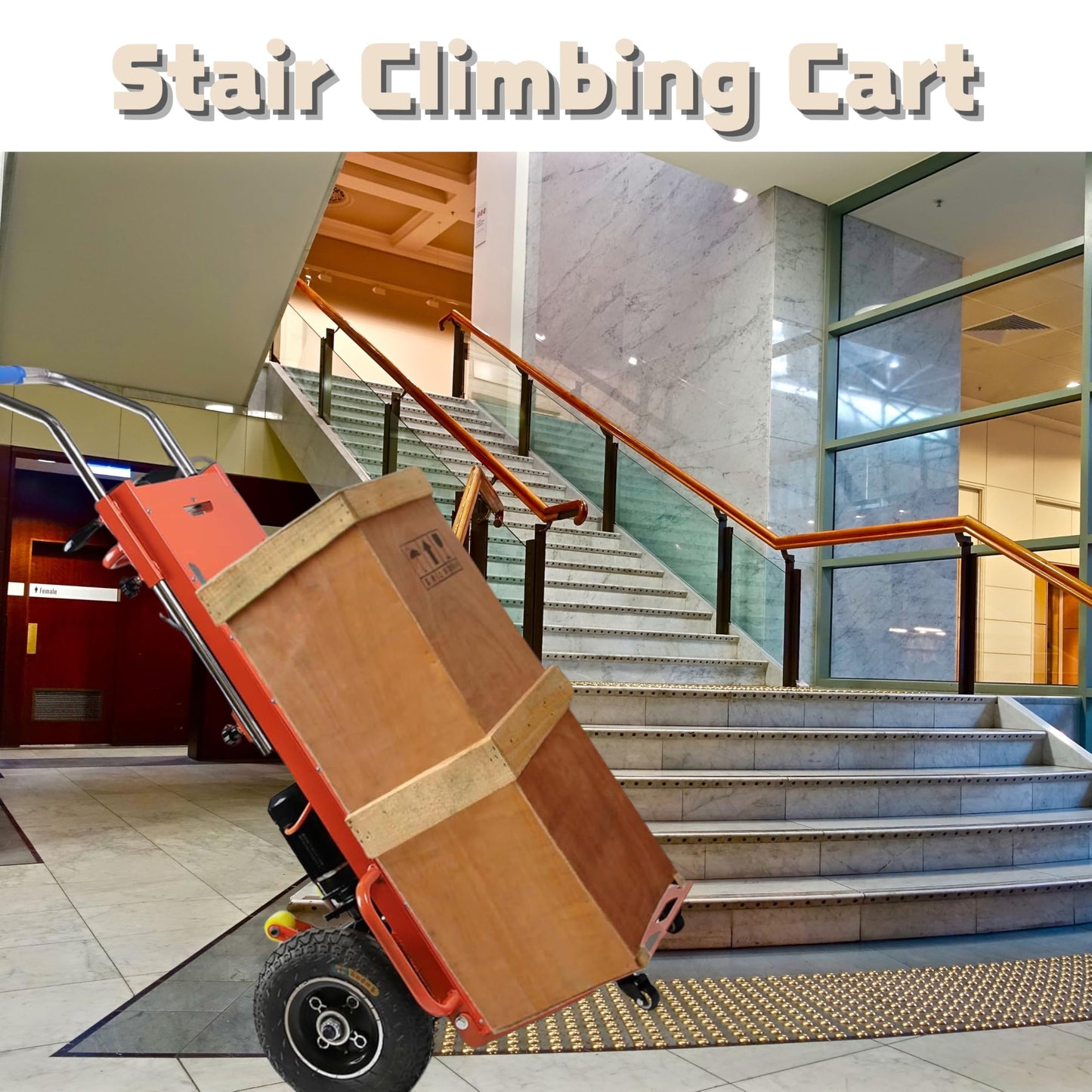 880lbs Stair Climbing Cart, 1200w Electric Stair Climbing Dolly, Stair Climbers for Grocery Warehouses, Appliance Dolly Heavy Duty (Black)