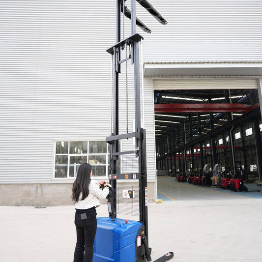 Electric Pallet Handling Lift Equipment, Battery Powered Forklift Stacker Truck, Walk Behind Hydraulic Stacking Machine, Warehouse Stacking Equipment, Material Handling System