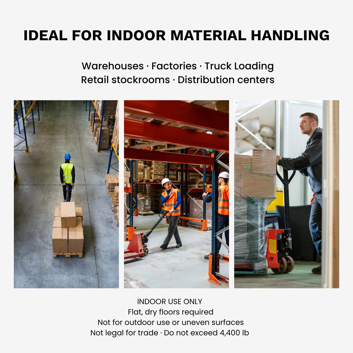 SUNMAX HD4400W Pallet Jack with Built-in Digital Scale, 4,400 lb Capacity, 27" W x 48" L Forks Manual Pallet Truck for Warehouse and Retail
