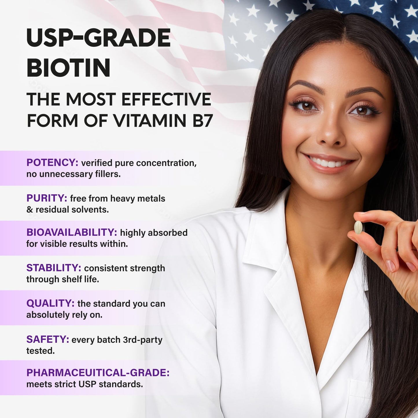 Biotin 10000mcg with Silicon - Pharmaceutical Grade Biotin Supplement for Women - Hair Growth Support, Skin & Nails - Max Strength & 100% Bioavailability - Made in USA - 120 Softgels, 120 Days Supply