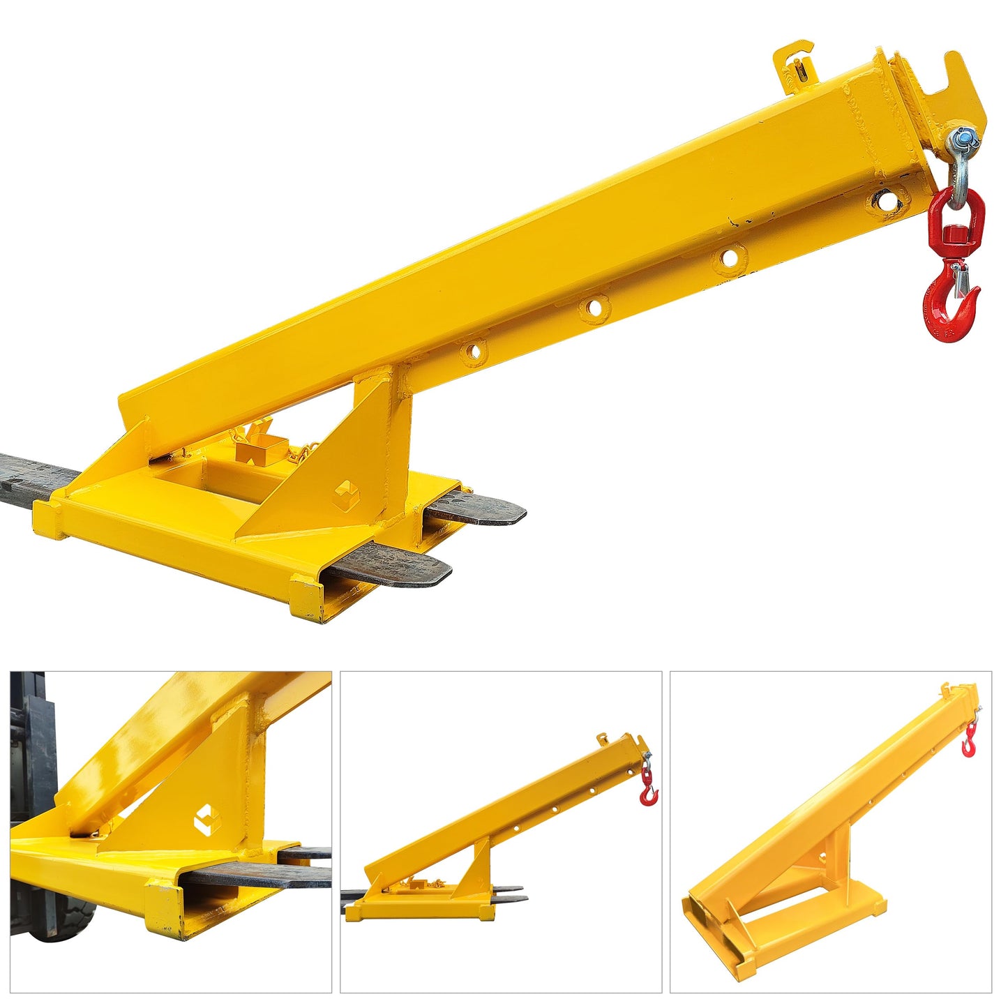 INTSUPERMAI 3 Ton / 6600 LB Forklift Crane Attachment with Truss Hoist Jib Boom and Hook Forklift Jib Boom Crane