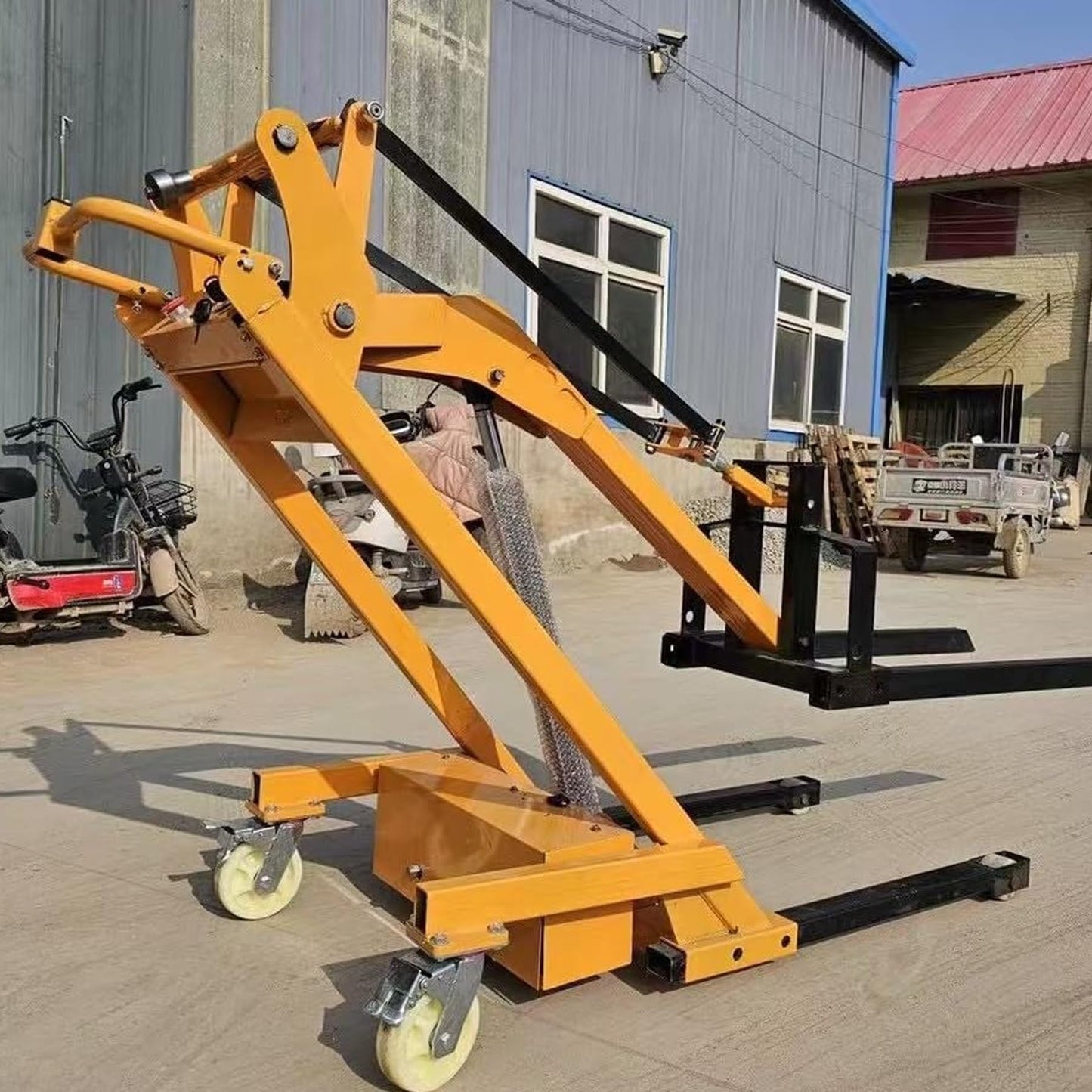 Electric Stacker, Electric Articulated Forklift, 500~700KG/1100~1543lb Load Capacity, The Maximum Lifting Size is 67~63in(500kg-1100lb)