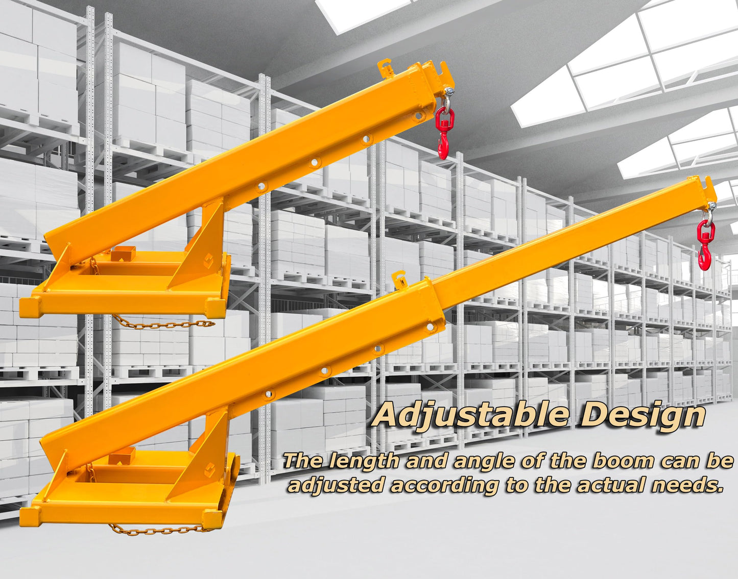 INTSUPERMAI 3 Ton / 6600 LB Forklift Crane Attachment with Truss Hoist Jib Boom and Hook Forklift Jib Boom Crane