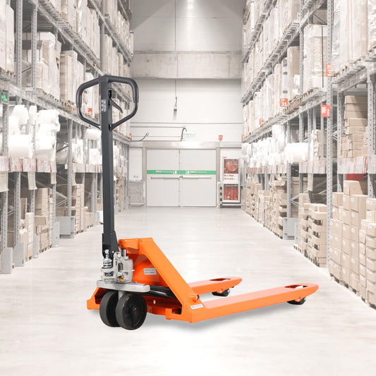 Tory Carrier Pallet Jack 5500 Lbs Capacity 48" Length x 21" Width Forks Standard Duty Pallet Trucks, Hand Truck, Manual Pallet Jack, Orange