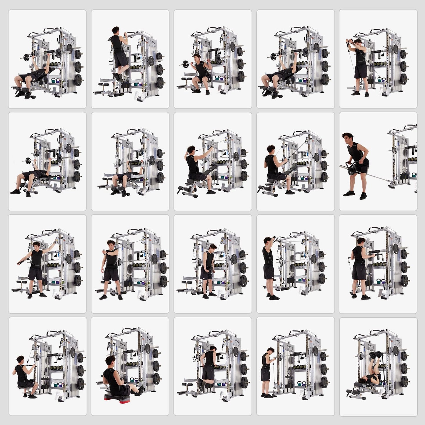Strength Smith Machine Squat Rack Pull Up Bar Upper Body Strength Training Leg Developer Commercial Home Gym Strength Training (Smith Machine R8 PRO) (G8 Pro Package 3)
