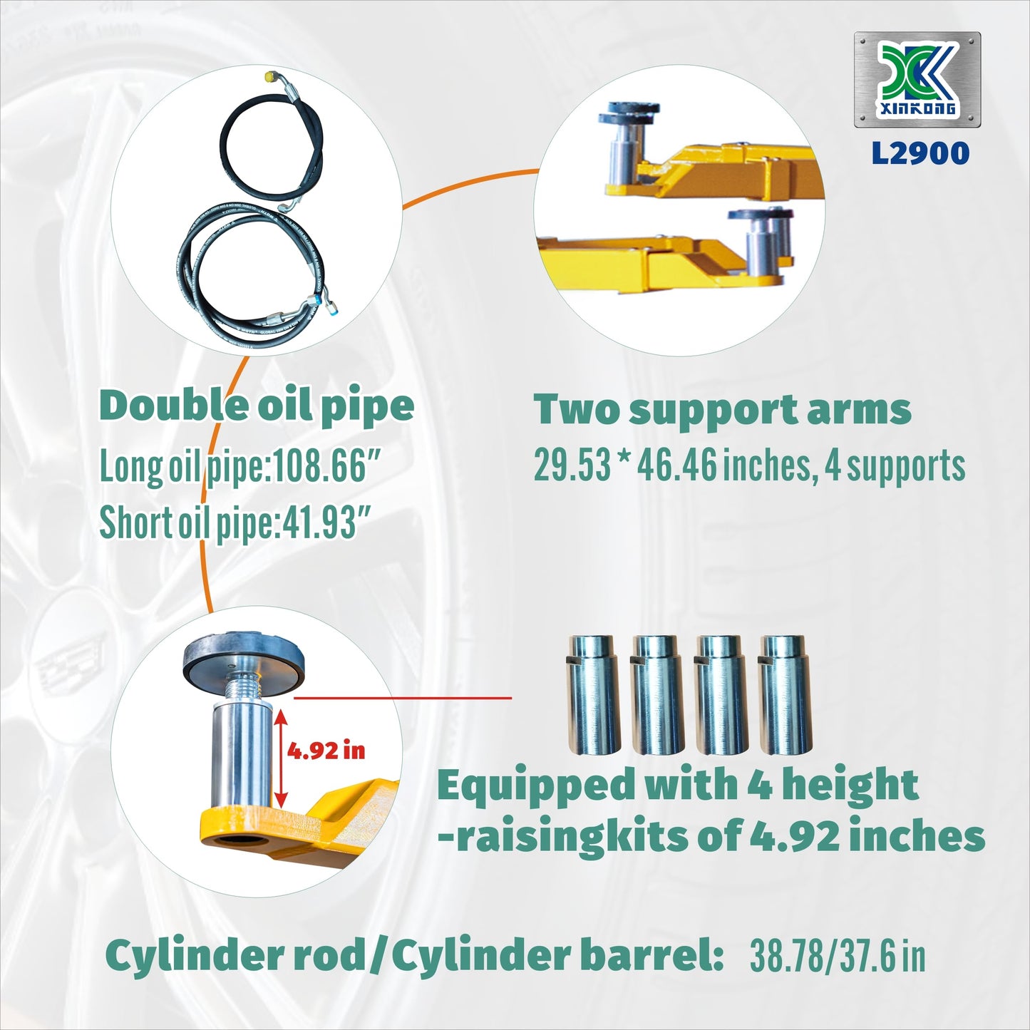 XK-Two Post L2900 110V Car Lift, 9000 lb Capacity, 110V, Floor Mount Auto Hoist, Blue 12 Month Parts Replacement