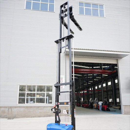 Warehouse Stacking Forklift Electric Stacker, Battery Powered Pallet Lift Equipment, Walk Behind Hydraulic Stacking Machine, Material Handling Equipment, Pallet Lifting System