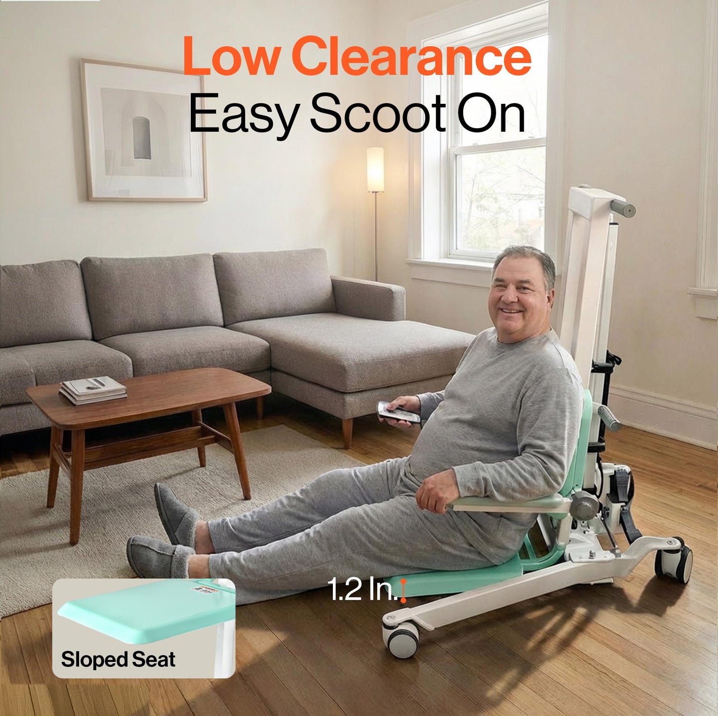 SuperHandy GoRise Electric Floor to Stand Lift – 500 Lbs Capacity, Standing Assistance, Portable, Adjustable, Ergonomic, Easy Storage, Patent Pending (TX+（Transfer Lift Plus）)