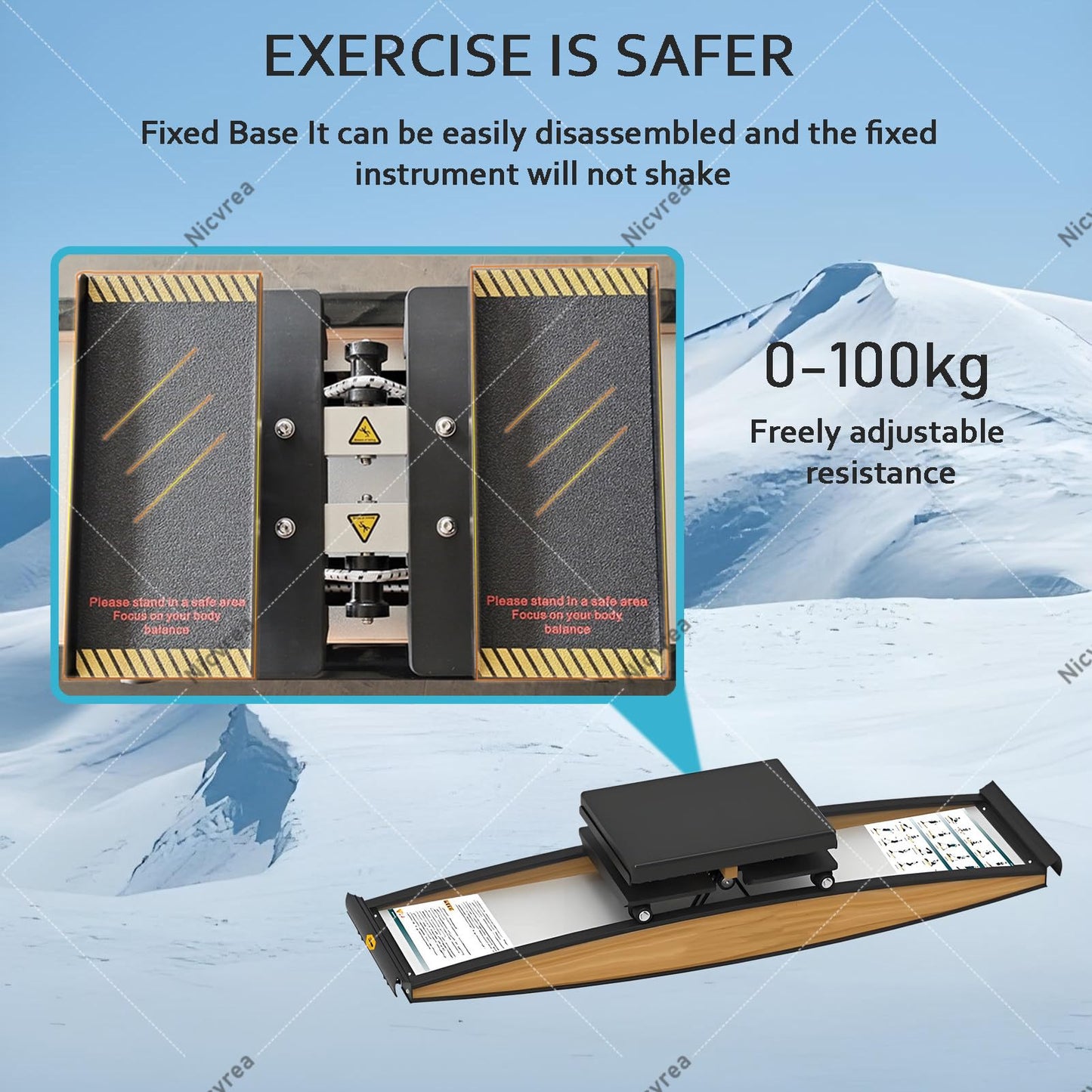 Balancing Machine for Full Body Workout，Simulated Ski Full Body Cardio Workout Equipment, Sliding Ski Simulator,Portable Twist Balance Trainer Featuring