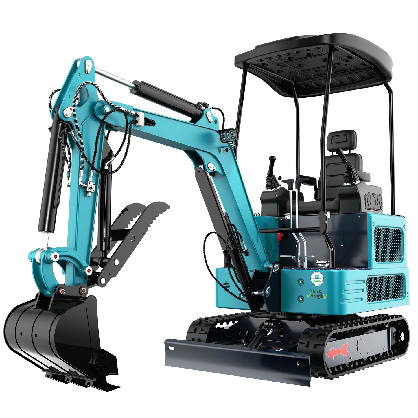 DigSwift DS-180, 1.8 Ton Diesel Mini Excavator with EPA Certified KubotaEngine, Pilot Control System, Hydraulic Thumb clamp，Bucket, US in Stock, Include 12 Months Parts Replacement Service
