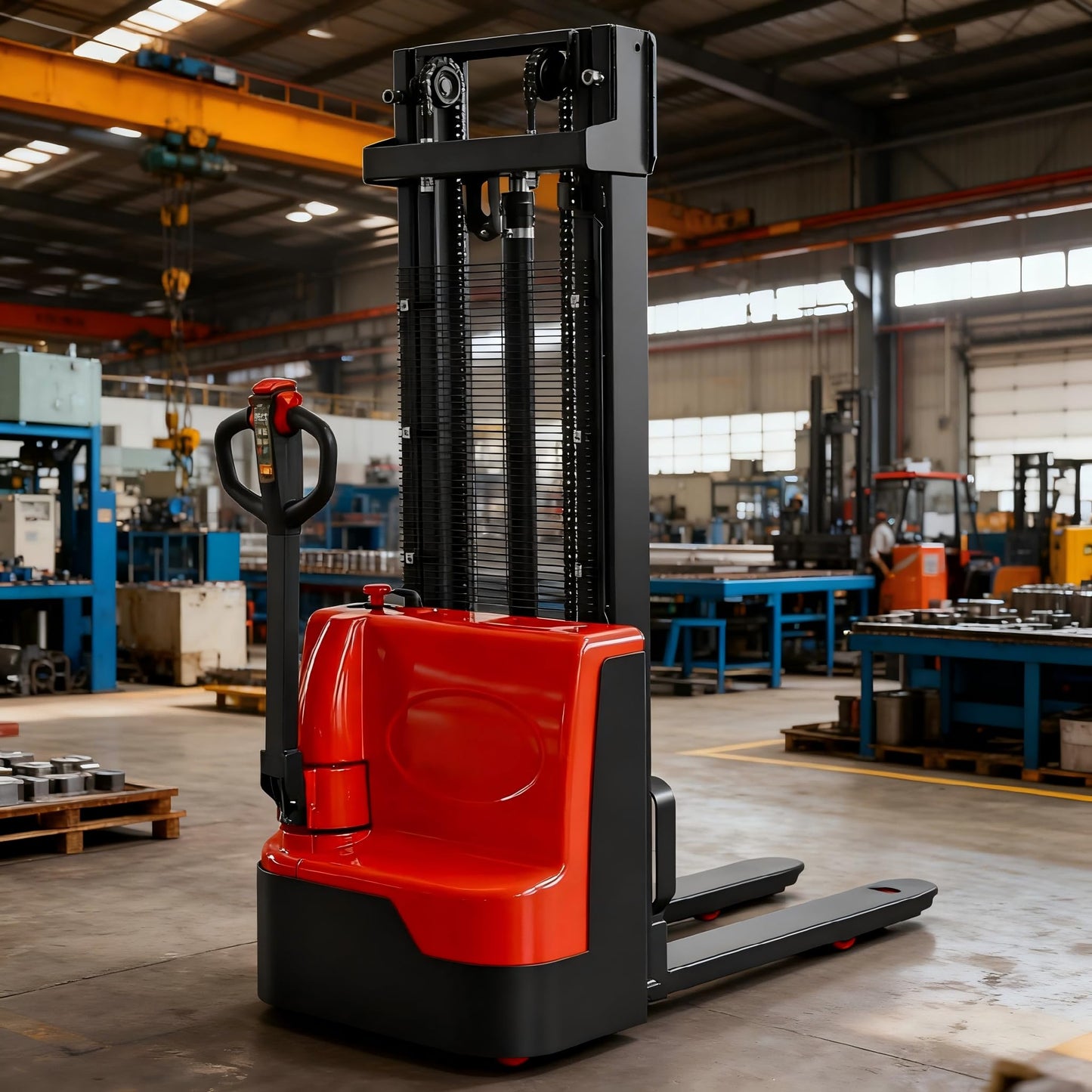 Electric Pallet Lifter Stacker, Battery Powered Lifting Truck, Walk Behind Hydraulic Pallet Lift Equipment, Warehouse Stacker Machine, Material Handling Lifting System