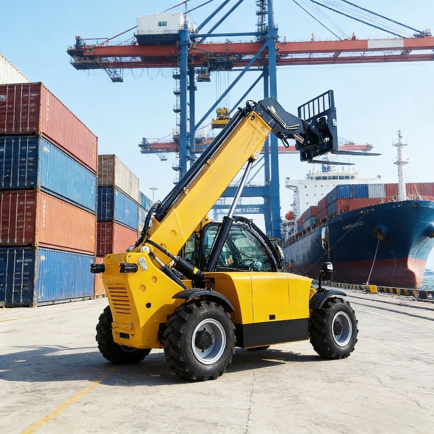 Telescopic Boom Forklift with High Reach for Warehouse Height Operations and Construction Equipment Placement