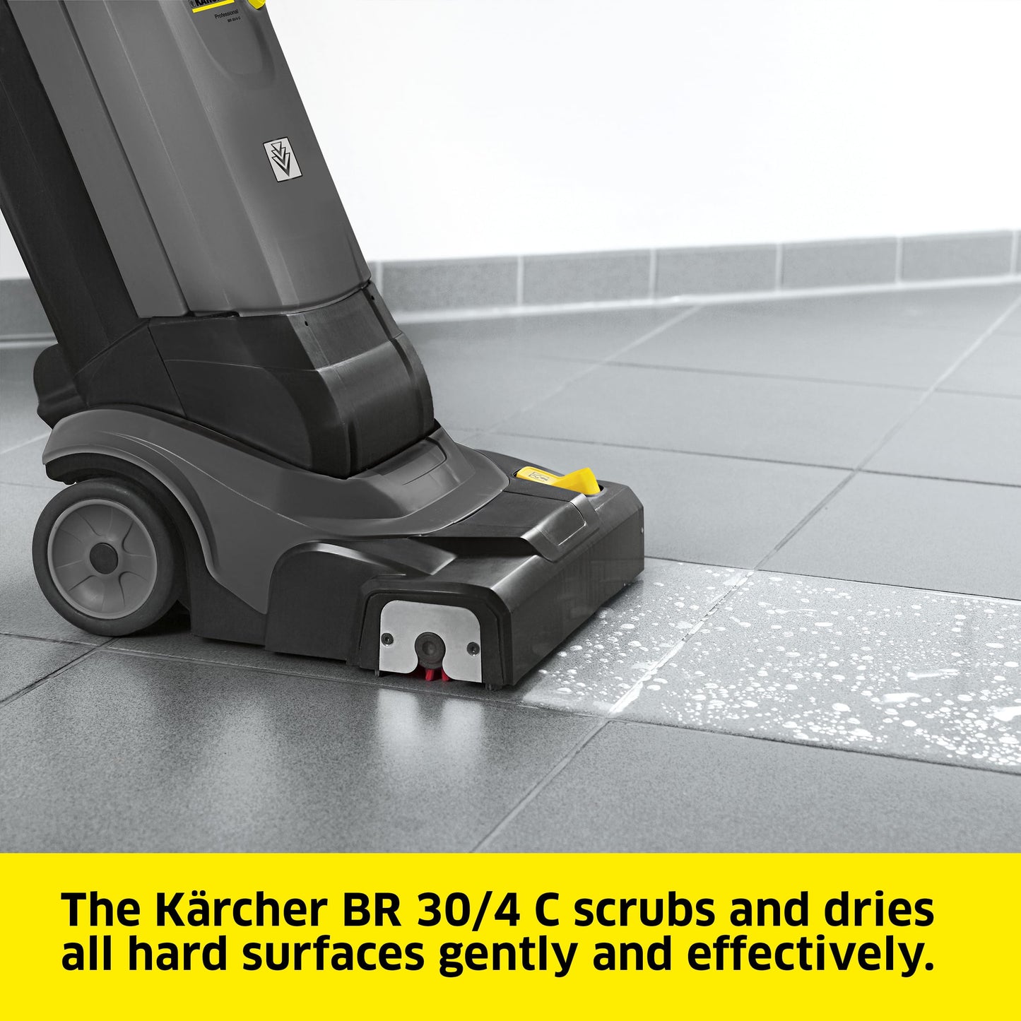 Karcher BR 30/4 C - Compact Walk Behind Floor Scrubber - Scrubs and Dries Hard Floors - High Speed Roller Brush