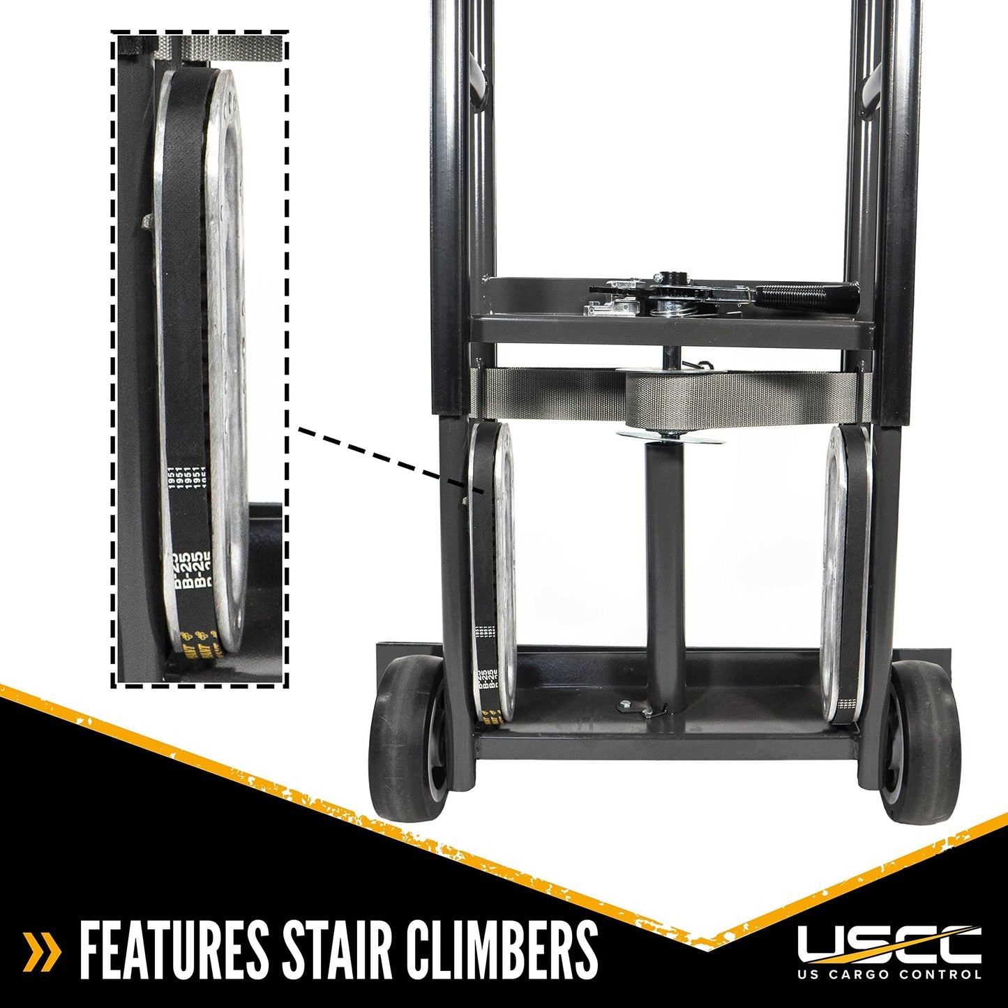 US Cargo Control Appliance Trucks (16-Pack) - Industrial Steel Appliance Hand Truck, 1,200 LBS. Capacity, with Double Auto Recoil Strap Systems & Stair Climbers - Heavy Duty Appliance Dolly