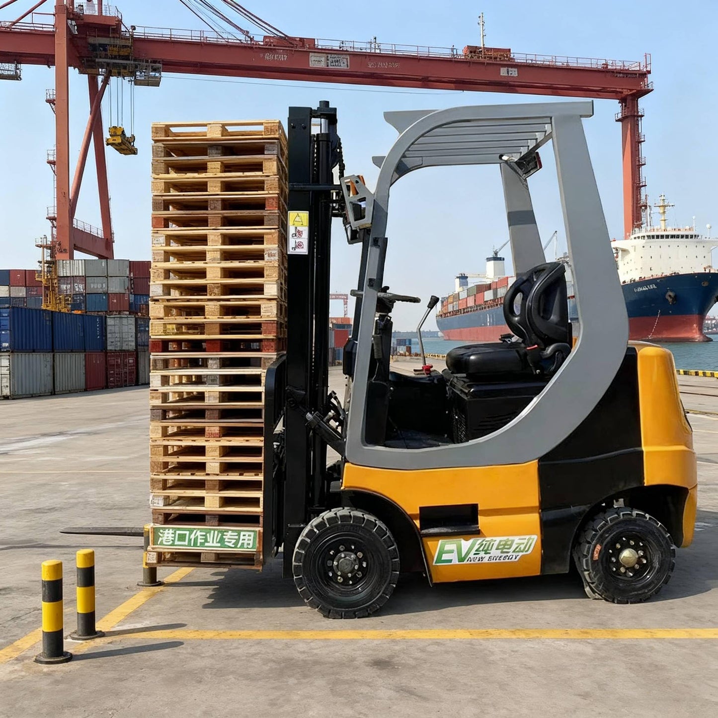 3-Wheel Counterbalance Lift Truck, Heavy Duty Electric Forklift with Lithium Battery, Narrow Aisle Reach Truck, Industrial Material Handling Equipment, Fast Charging Warehouse Stacker