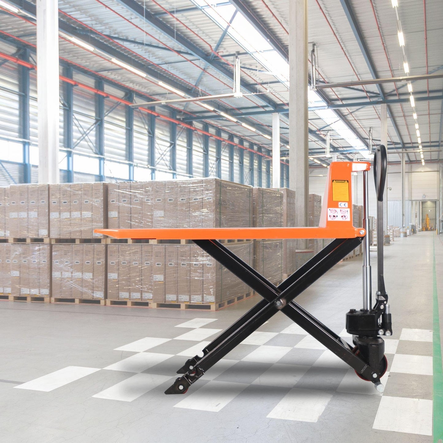 Tory Carrier Manual Scissor Pallet Jack Hand Truck Lift 2200lbs Capacity, 45" L x 27" W Forks, 3.3'' Lowered, 31.5'' Raised Height for Open Bottom Pallet