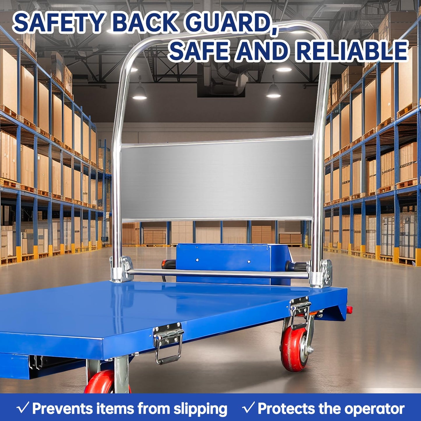 RXFSP Electric Lifting Platform Truck, Material Lift Pallet Truck, 600lbs Capacity 43" Lifting Height Lift Table Cart, Scissor Cart for Material Handling, Effortlessly Enter and Out