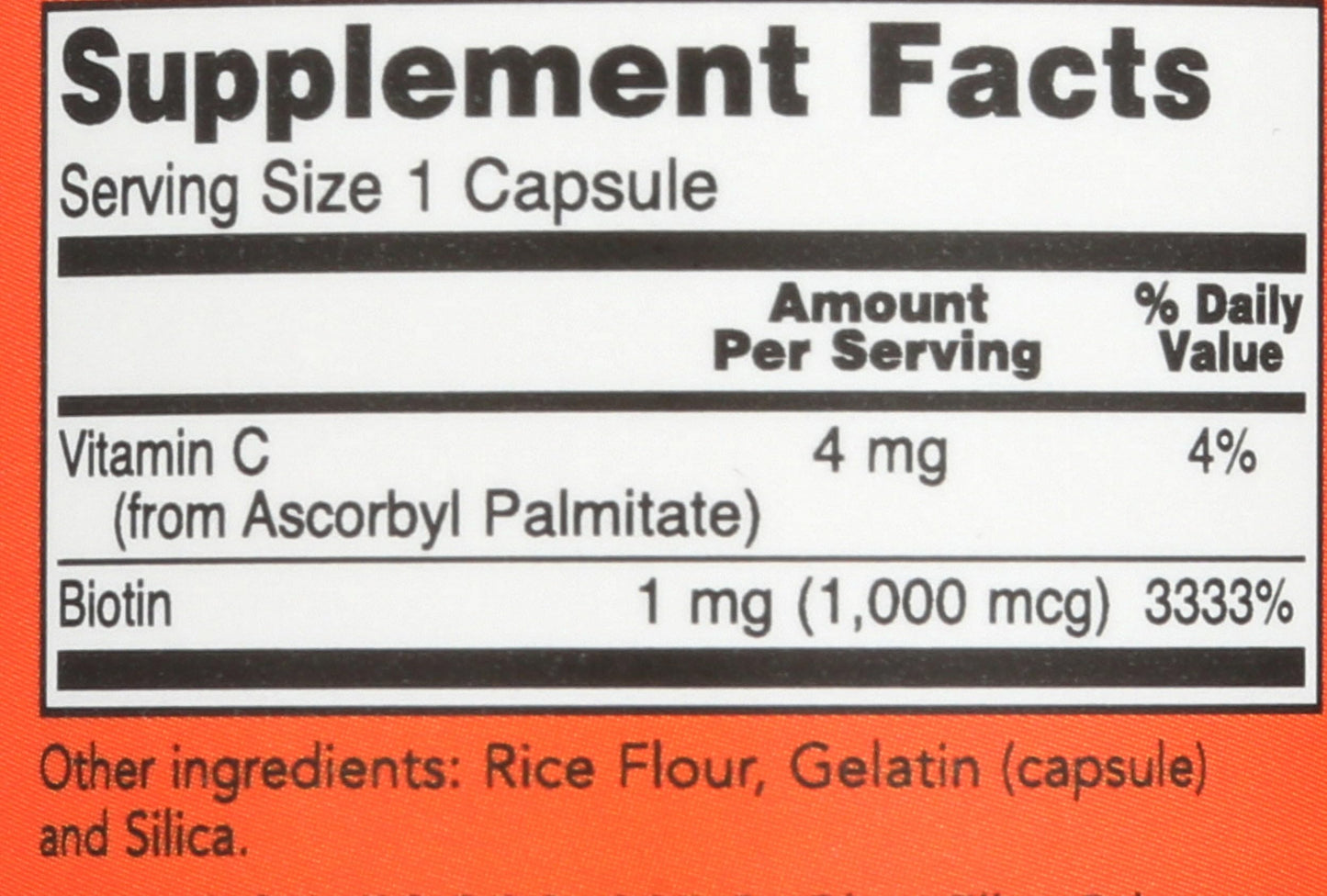 Now Foods Biotin 1000 MCG - 100 Capsules