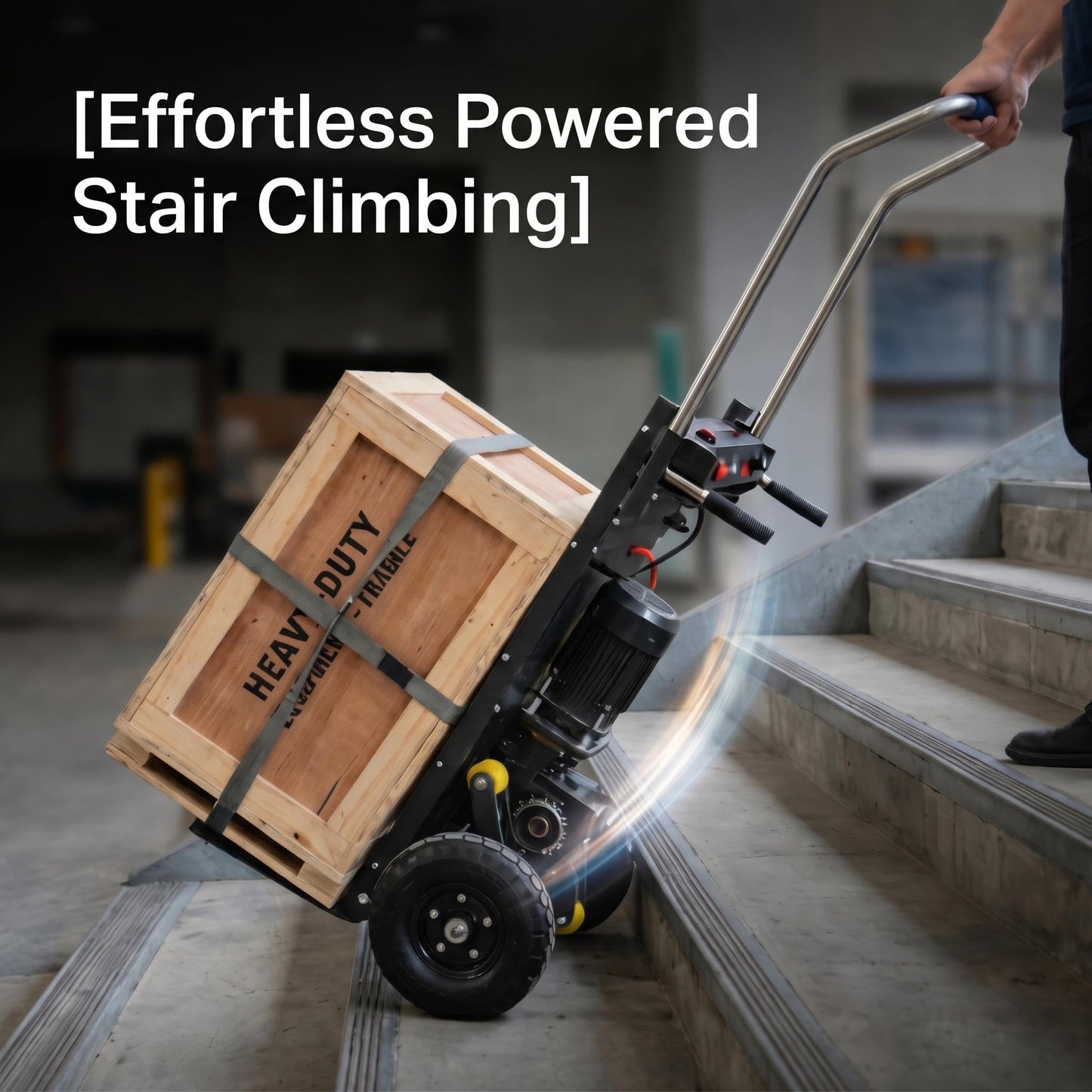 Large Load Capacity Electric Stair Climbing Cart, Electric Stair Climbing Machine for Construction, Large Load Capacity Electric Stair Climbing Cart with 600lbs Load Capacity