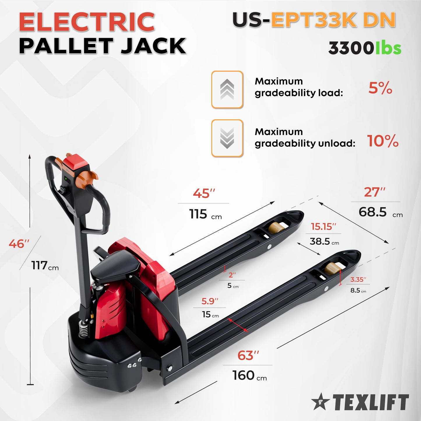 Electric Pallet Stacker & Electric Pallet Jack Combo, 3300 Lb Capacity Each, 98″ Lift Walkie Stacker with Stand, 48″x27 Fork Electric Pallet Truck, Lithium Battery Powered Material Handling Equipment
