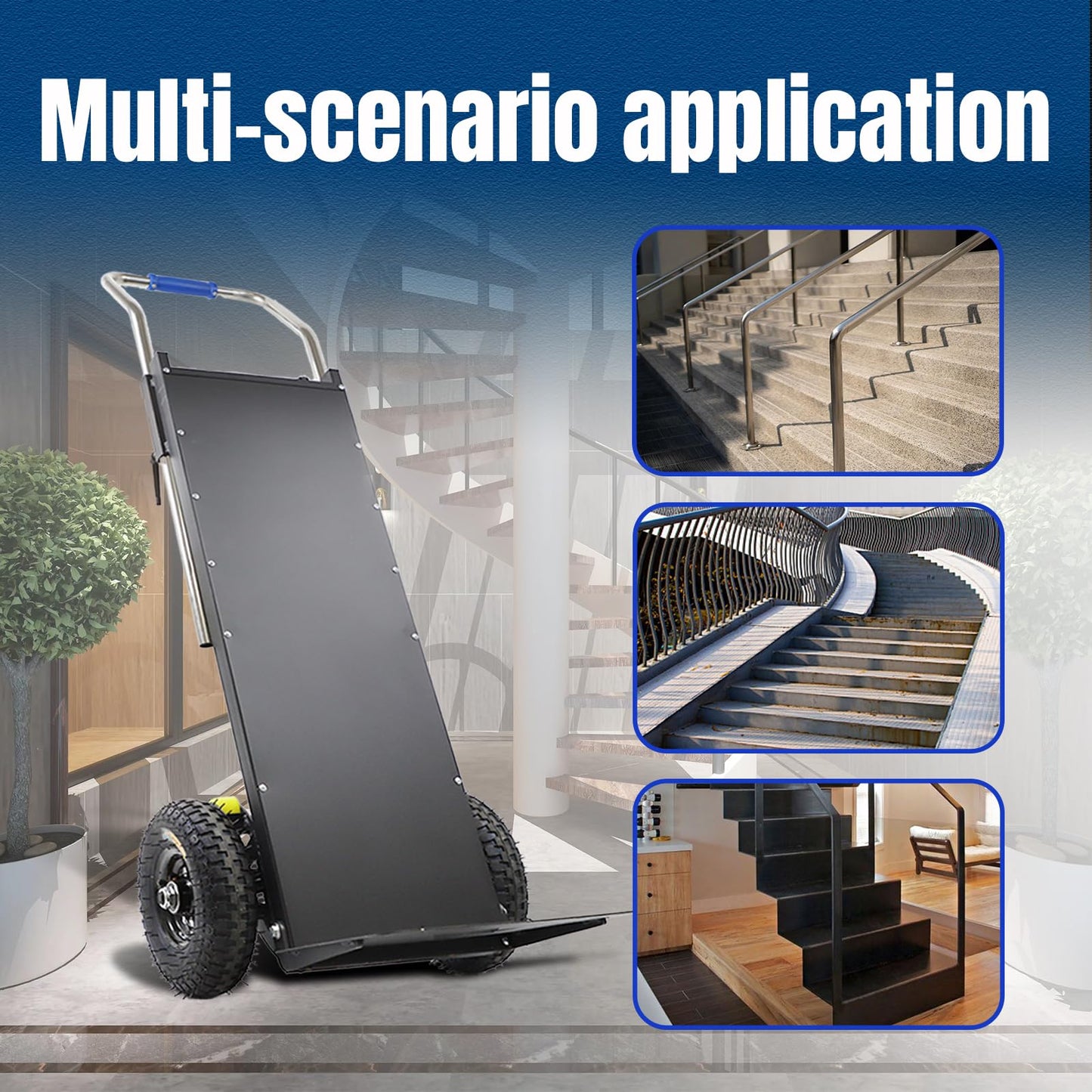 Electric Stair Climbing Dolly, Heavy Duty Cart 880lbs Capacity 1200W Motorized Hand Truck with Foldable Design for Moving Furniture Fridge Appliance(Green)