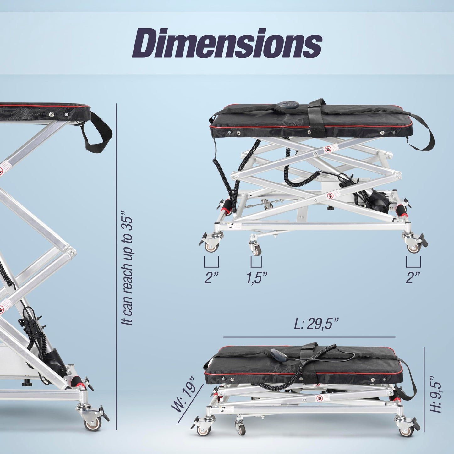 Alton Portable Lift for Electric Wheelchairs, Lightweight and Foldable Electric Chair Lift, Portable Wheelchair Lift for car, Wheelchair Scissor Lift, only 25 Lbs, 4000N Motor Power, Up to 110 Lbs