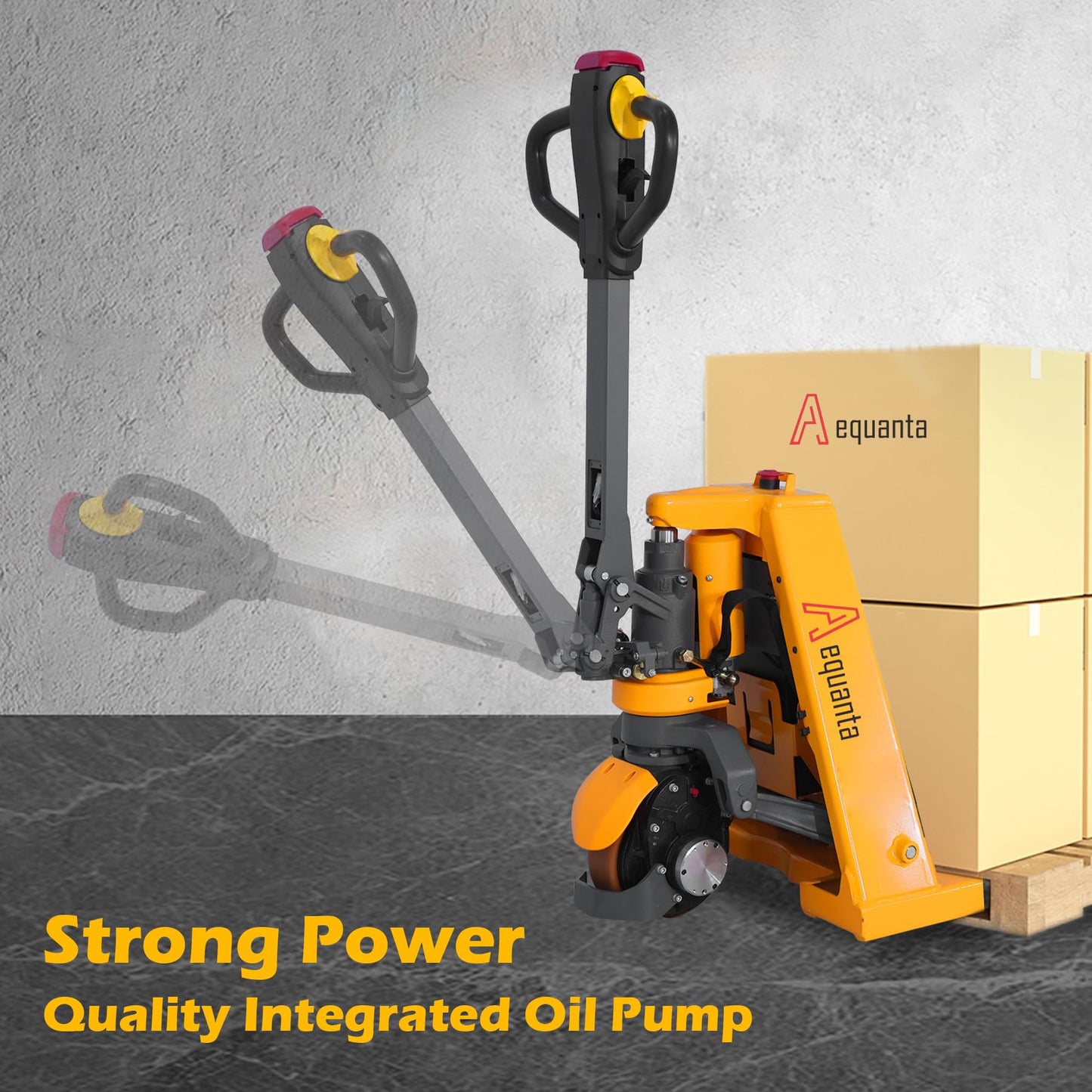 Aequanta Pallet Jack 3300lbs Capacity Electric Pallet Truck Lithium Battery Jack 48''x27'' Fork and Manual Pallet Stacker Lifts with Adjustable Forks 1100lbs Capacity 63" Lifting Height