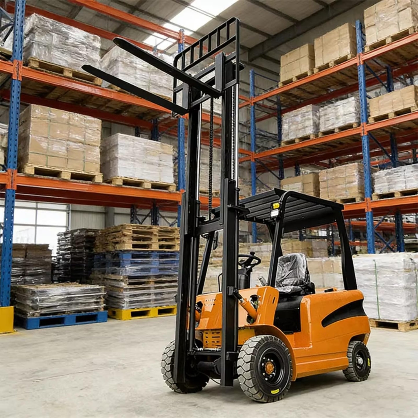 1.5 to 5 Ton Customizable Lifting Height Efficient Material Handling Electric Forklift Truck– Stacker for Warehouse Logistics