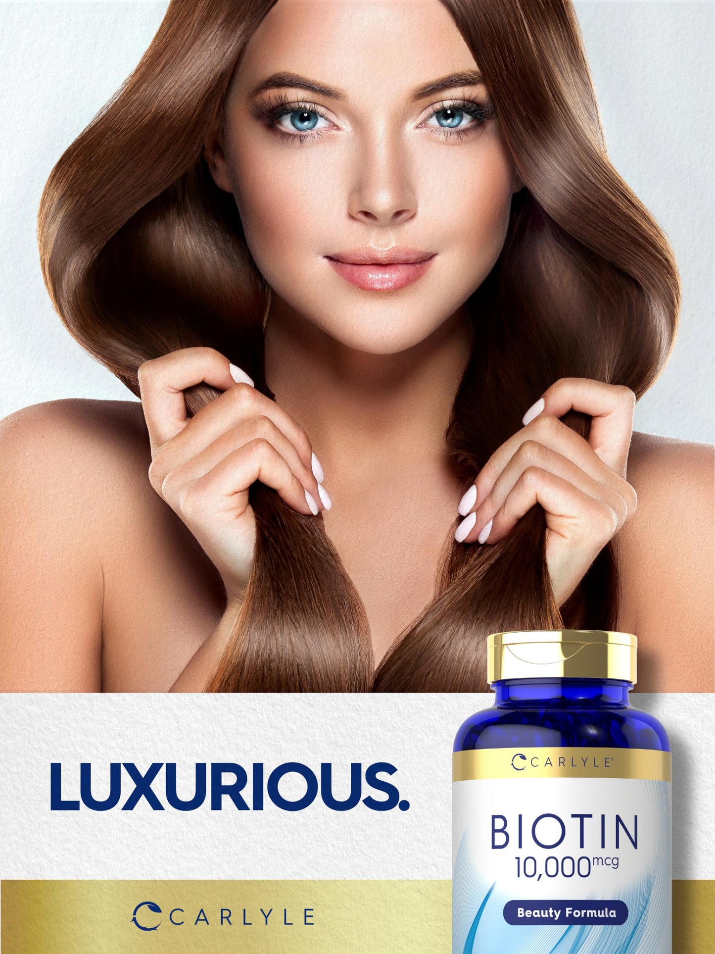Carlyle Biotin 10000mcg | 300 Softgels | Max Strength for Hair, Skin, and Nails | Non-GMO, Gluten Free Supplement