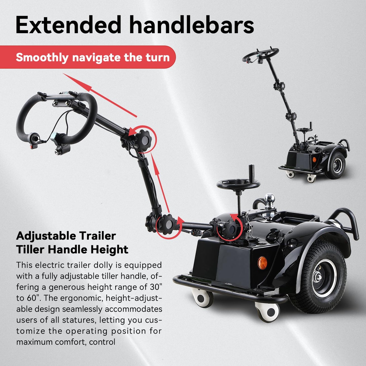 Dvsripa Electric Trailer Dolly,9900 Lbs Max Trailer Weight,48V 500W Motorized Trailer Dolly with Powerful Motorized Trailer Mover for RV Utility Trailers,Compact Design Home Garage Outdoor Use
