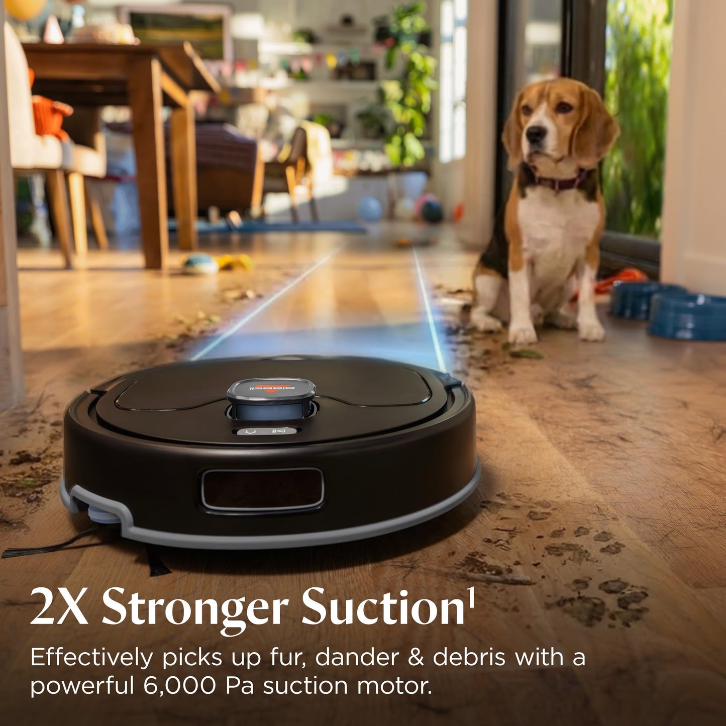 Bissell FlexClean Robot Vacuum & Mop with No Tangle Pet Brush Roll, LiDAR Navigation & Liftable Pad for Pet Hair Removal on Hard Floors & Rugs, HEPA Filtration and Self-Empty Base, 4270