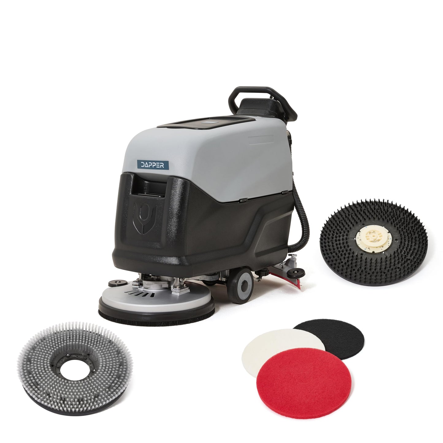 Battery Powered Walk-Behind Floor Scrubber Polisher Machine, 20" Cleaning Path, 14.5/17 Gal Tanks, Brush Speed 200RPM, 4Hr Runtime, Includes 2 Brushes & 3 Scouring Pads – 2-Year Warranty